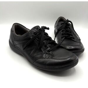 AVARON Loafers Women's Size 7.5 D Black Leather Lace Up Comfort Shoes‎ NWOB